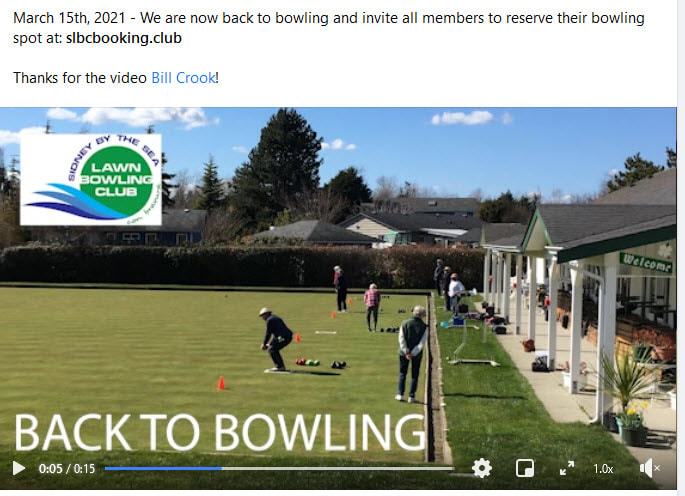 Sidney Lawn Bowling Club - Back to Bowling March 15th - 2021